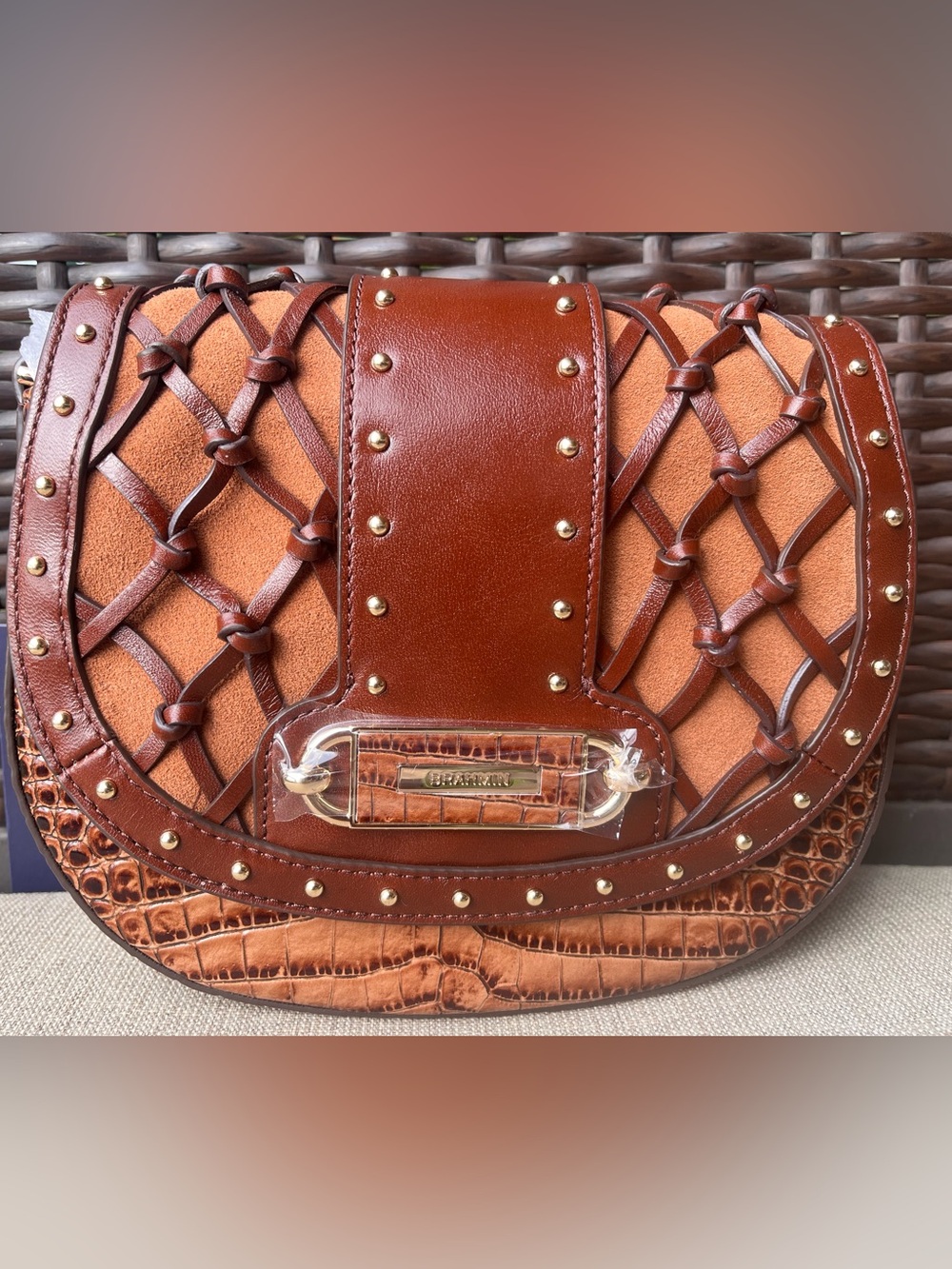 NWT RARE Brahmin BRIAR in TAN ABERDEEN Crossbody Bag